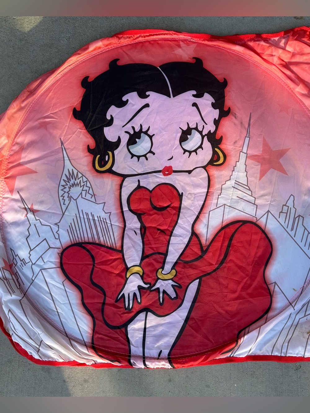 Betty Boop Pink Star Retro 2000s Car Sun Shade Y2K Fleischer Studios Merchandise